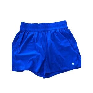 Sweaty Betty Running Athletic Shorts Size 8 Blue Flowy‎ Elastic Waist 3in Inseam